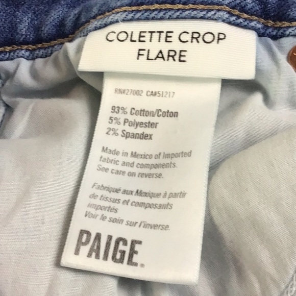 PAIGE Women's Size 28 Colette Crop Flare Distressed Hem Jeans Color Mel - Picture 7 of 12